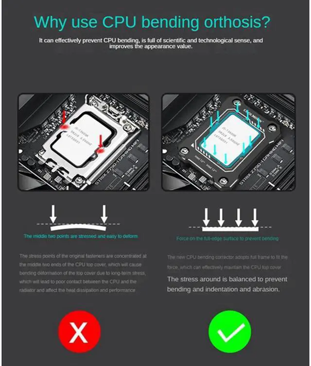 Alt view image 4 of 7 - Weastlinks BC-1700 Intel 12 Generation CPU Bending Correction Fixing Buckle LGA1700 Buckle Fix Substitute Aluminum Kit