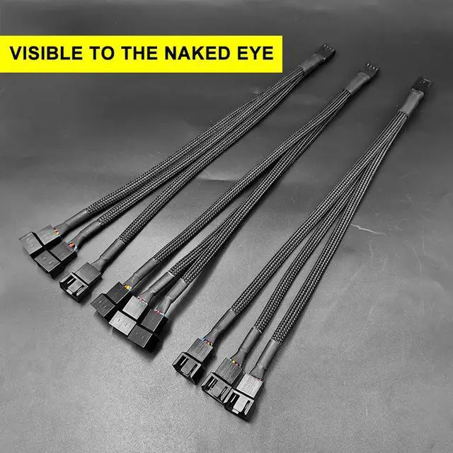 Alt view image 3 of 7 - Weastlinks Motherboard 4-Pin Cooling Fan Water-Cooled 4Pin 1 To 2 3 Transfer Wiring PWM Temperature Control Extension Cord