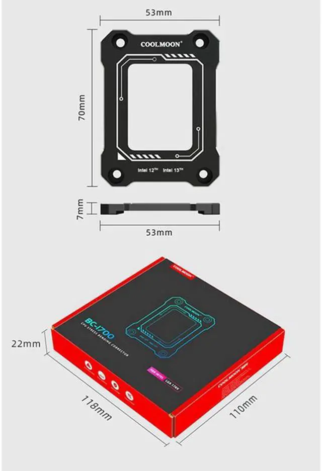 Alt view image 7 of 7 - Weastlinks BC-1700 Intel 12 Generation CPU Bending Correction Fixing Buckle LGA1700 Buckle Fix Substitute Aluminum Kit
