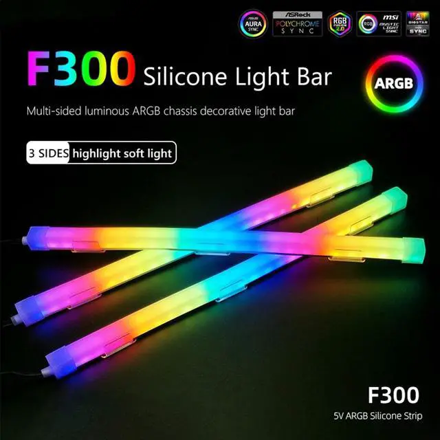Main image of Weastlinks 26 Beads LED Strip Computer Chassis Silicone Light Bar 5V 3PIN ARGB Aura SYNC Light Strip PC Case DIY Decoration