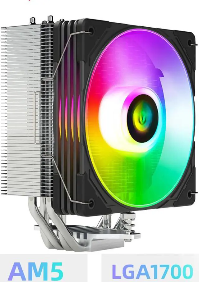 Alt view image 6 of 7 - Weastlinks 4 Heat Pipes CPU Cooler 5V 3PIN ARGB 4PIN PWM Cooling Fan Radiator for Intel LGA 775 115X 1200 17XX AMD AM4