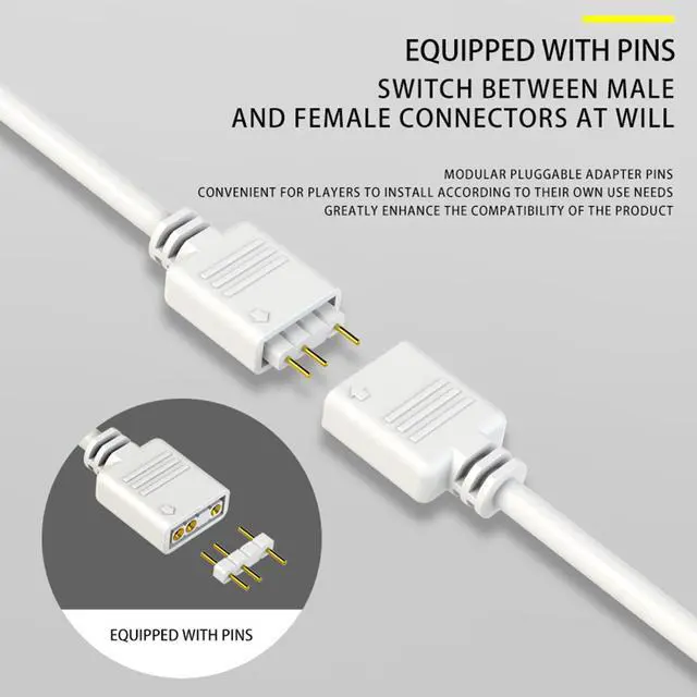 Alt view image 5 of 7 - Weastlinks Motherboard 5V 3PIN ARGB Extension Cable Adapter 1 to 2 3 4 RGB Splitter Cable for MSI ASUS ASRock GIGABYTE AURA SYNC