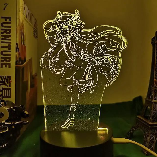 Main image of Weastlinks Genshin Impact 3D light Anime Night Light Game Figure Yunjin Lamp 16 Colors Shenhe Room Decor Kids christmas decoration Gift