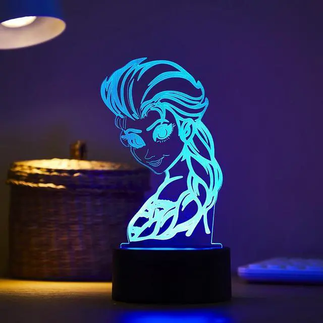Main image of Weastlinks Disney Cartoon 3D Night Light Frozen Princess Acrylic LED Illusion Lamp for Children Bedroom Decortion Touch Table Lamp Kid Gift