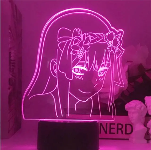 Alt view image 2 of 7 - Weastlinks Zero Two Figure 3d Anime Lamp Nightlight Kids Child Girls Bedroom Manga Gift Night Light Lamp Darling In The Franxx