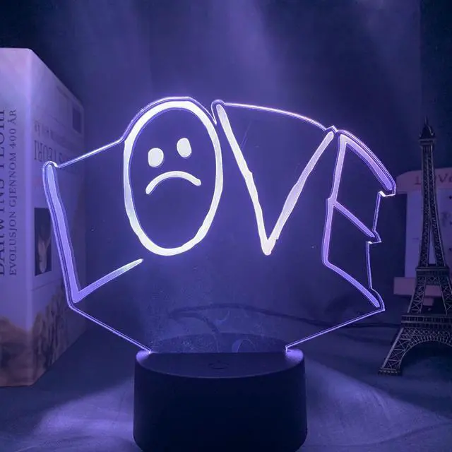 Main image of Weastlinks Acrylic 3D Lamp Night light American Rapper Lil Peep Led Night Light for Home Decoration