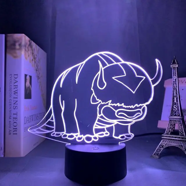 Main image of Weastlinks Acrylic 3D Lamp Avatar The Last Airbender Night light for Kids Child Room Decor The Legend of Aang Appa Figure Table Night Light