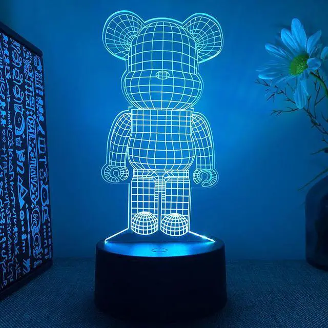Main image of Weastlinks Bearbrick Anime Figure 3d Led Lamp For Bedroom Manga Gloomy Acrylic Night Lights Children's Birthday Gift