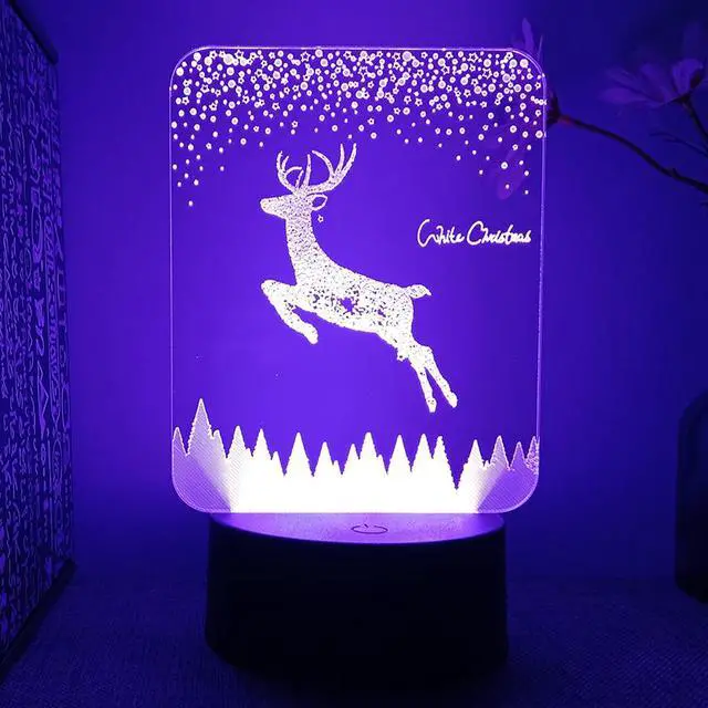 Alt view image 2 of 7 - Weastlinks Christmas Colour Night Lights Xmas 3d Led Lamp For Bedroom Decoration  Acrylic Board Room Decor Holiday Gift