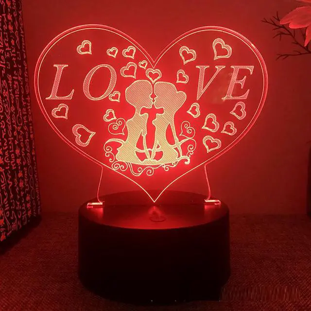 Main image of Weastlinks Valentine's Day 3d Led Lamp For Bedroom Wedding Sign Night Lights Marriage Room Decor Thank You Mistress Gift For Girlfriend