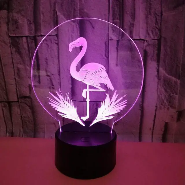 Alt view image 2 of 7 - Weastlinks Flamingo 3d Led Lamp For Bedroom Night Lights Action Avatar Room Decor Cute lover Gift Luces Valentine's Day for Girlfriend