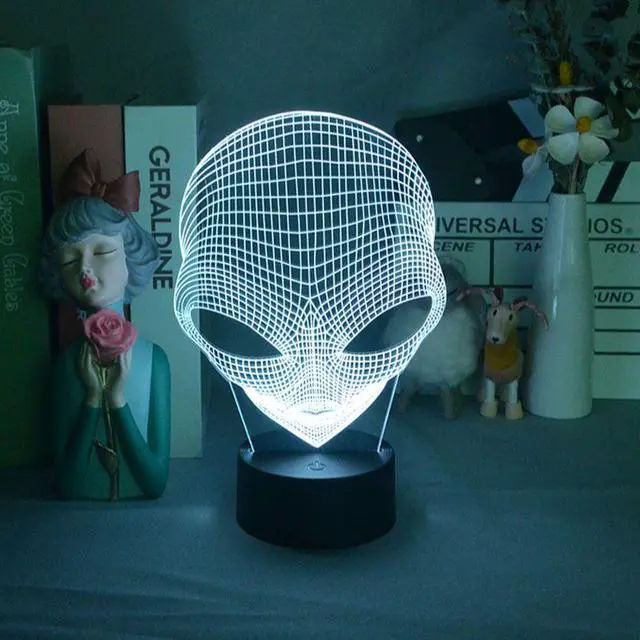 Alt view image 2 of 7 - Weastlinks Pop-eyed Alien Shape 3D Night Light Child Cool Present for Bedroom Decor Cute Birthday Color Gift LED Table Lamp Baby Nightlight