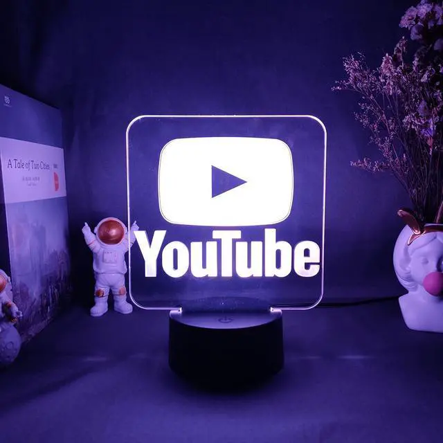 Main image of Weastlinks Aesthetic Logo Lamp Perfect Live Streaming Room Decoration PC Desk Backlight Youtube Online Game Tabletop Light Birthday Gift