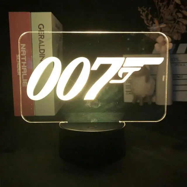 Alt view image 2 of 7 - Weastlinks The Movie 007 James Bond Touch Sensor 3D Night Light for Bedroom Decor Cute Birthday Gift LED Lamp Manga Kid Lovely Present