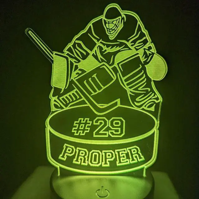 Main image of Weastlinks Hockey 3d Night Light Usb Plug-in Touch Table Lamp Decoration Bedside Nightlight Child Birthday Christmas Gifts for Baby Kids