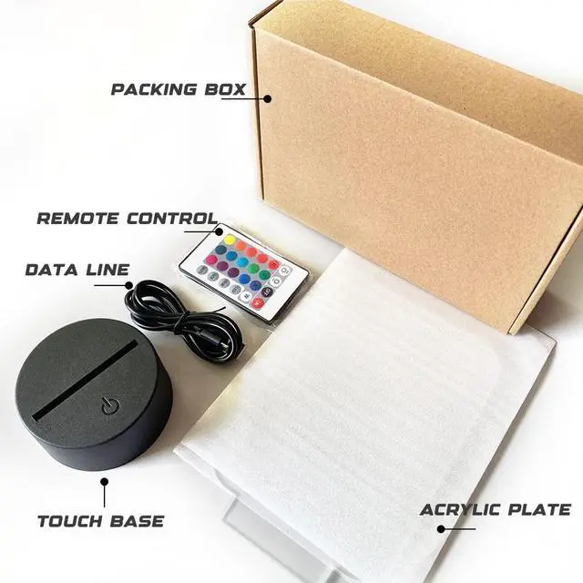 Alt view image 6 of 6 - Weastlinks Hot Game Anime M Night Light 3D Illusion Lamp LED Remote Control Light for Bedroom Decor Atmosphere Bedside Night Kids Gift