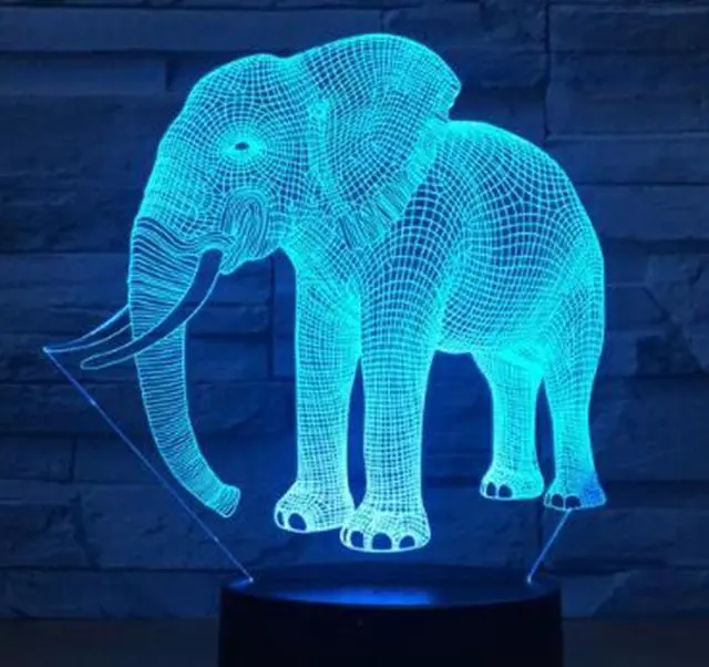Main image of Weastlinks Amazing 3D Illusion LED Table Lamp Night Light with Animal Elephant Shape Touch Sensor 7 Colors Change Effect Holiday Gifts