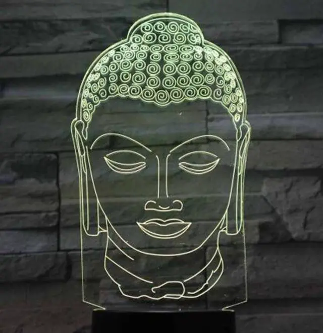 Main image of Weastlinks Buddha 7 Color Changing Night Lamp 3D Atmosphere Bulbing Light 3D Visual illusion LED Lamp for kids toy Christmas Birthday gifts