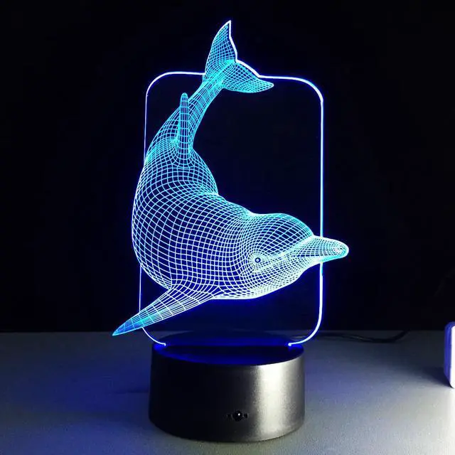 Main image of Weastlinks 3D illusion Led night light 7colors dolphin lamp table novelty products christmas lights with touch button children night light