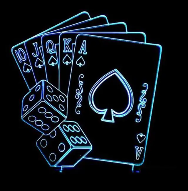 Main image of Weastlinks Folding Poker 3D Lamp 7 Color Change Desk Table Light USB LED Battery Light Casino 3D Illusion LED Light Novelty Gifts