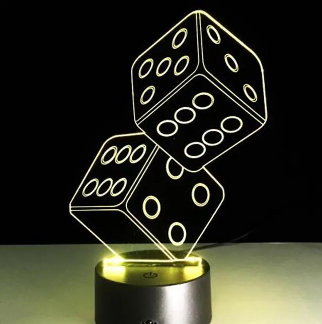 Main image of Weastlinks Folding Poker 3D Lamp 7 Color Change Desk Table Light USB LED Battery Light Casino 3D Illusion LED Light Novelty Gifts