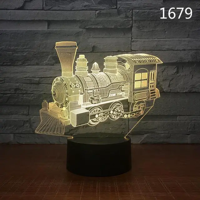 Main image of Weastlinks Crane Truck Fire Car School Bus Design Acrylic Cars 7/16 Colors Change 3D Illusion Boys Kids Gifts