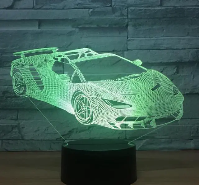 Main image of Weastlinks Multi Colors 3D Car Night Lamp Acrylic Panel Car Shape LED Light with 7 Colors Change Touch or Remote Control
