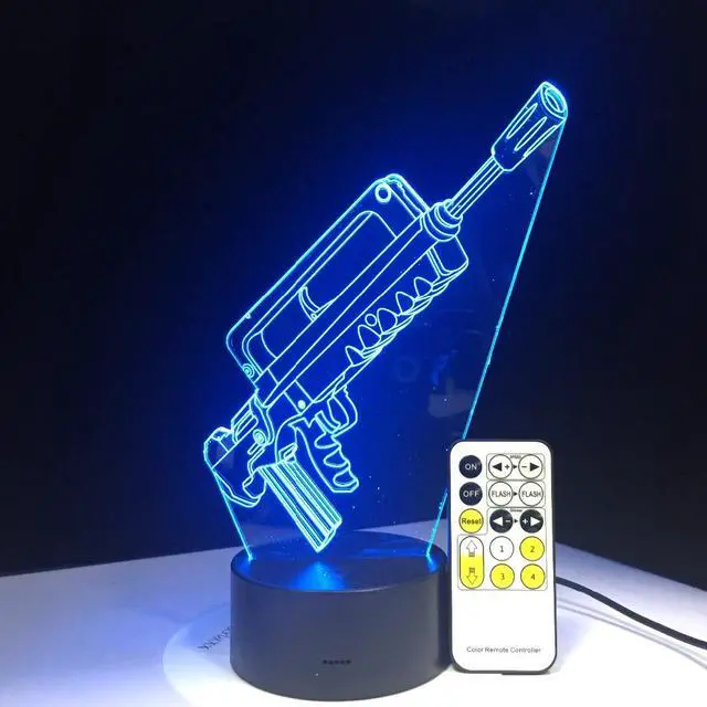Main image of Weastlinks Battle Sniper Rifle Silent Gun SCAR M4A1 3D LED Lamp 7 Colors Touch Base Night Light Back To School's Decor Night Gift