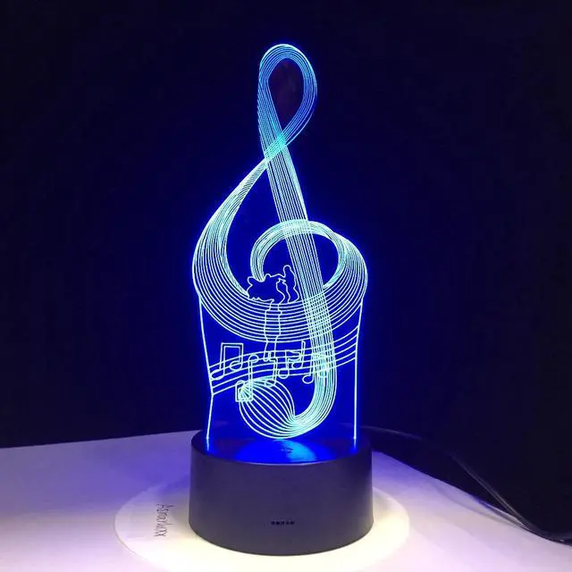 Main image of Weastlinks 3D LED Night Light Music Note with 7 Colors Light for Home Decoration Lamp Amazing Visualization Optical Illusion Awesome Gifts