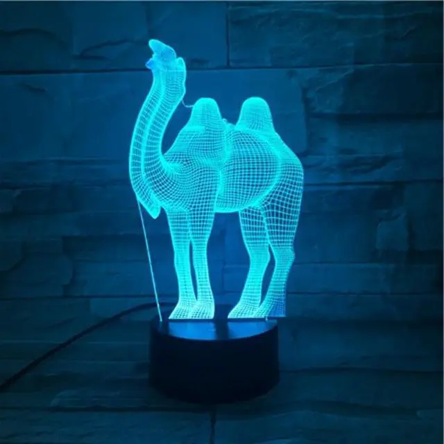 Alt view image 2 of 7 - Weastlinks Creative 7 Colorful Gradients Atmosphere Visual 3D USA Flag LED Night Light USB Table Lamp Bedside Home Decor Gift