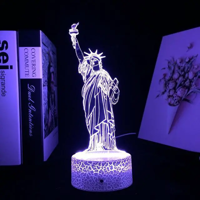 Main image of Weastlinks Statue of Liberty White House 3D Illusion Night lightTable Lamp for Kids Bedroom Decoration Nightlight LED RGB Touch Sensor Gift
