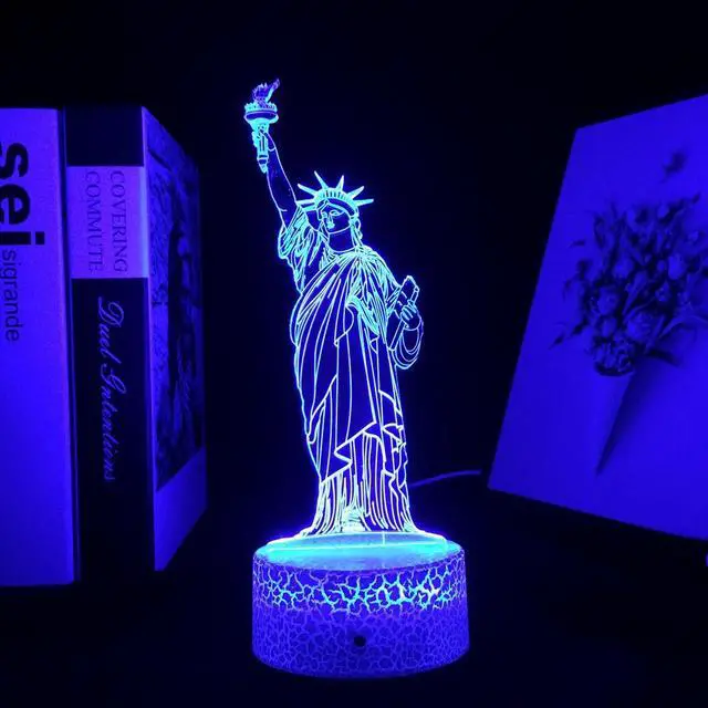 Alt view image 2 of 7 - Weastlinks Statue of Liberty White House 3D Illusion Night lightTable Lamp for Kids Bedroom Decoration Nightlight LED RGB Touch Sensor Gift