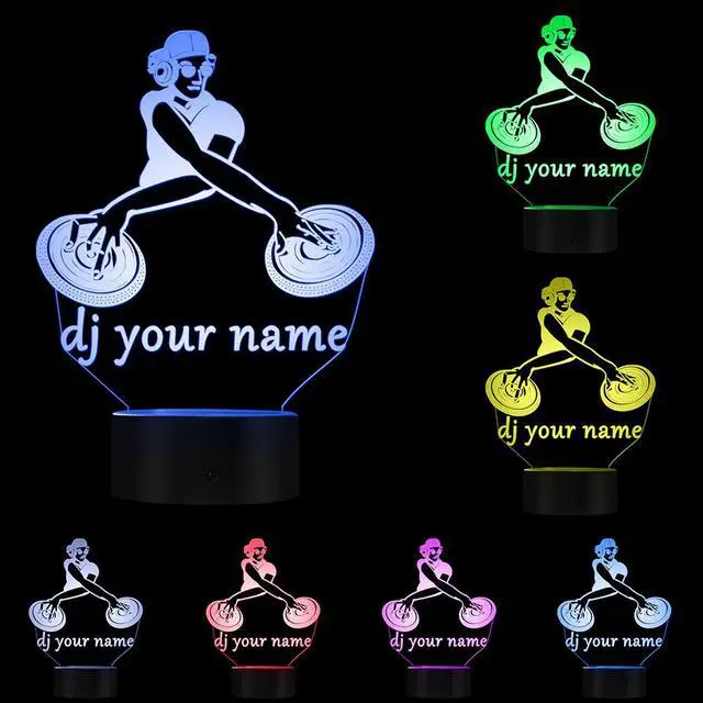 Main image of Weastlinks Disco DJ LED Night Light Creative Table Lamp DJ Turntable Personalised Custom Your Name Music Club Party Decorative Lighting