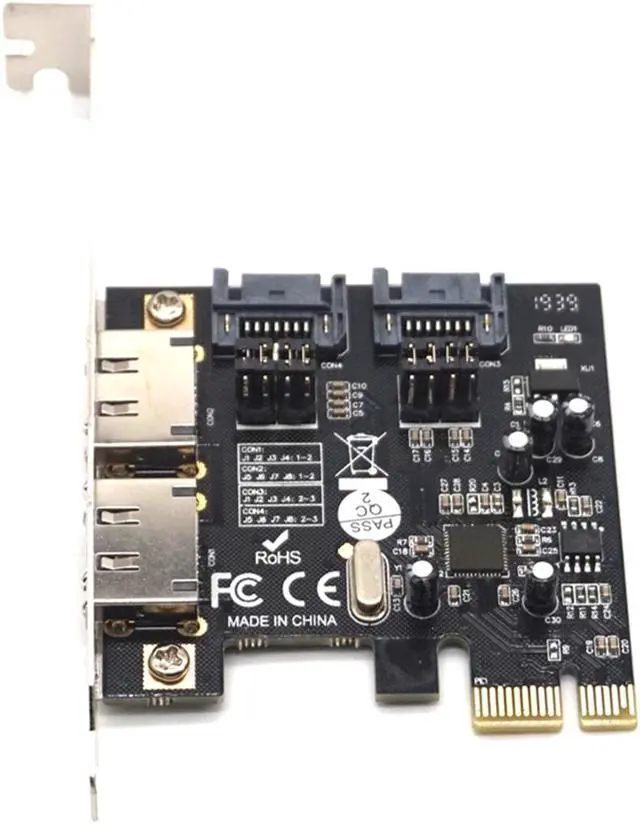 Alt view image 5 of 7 - Weastlinks 2 Port Sata 2 Port Esata 3.0 PCIE Pci-E To SATA ESATA Expansion Card Pcie Adapter Card