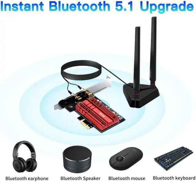 Alt view image 3 of 6 - Weastlinks 3000Mbps Wifi 6 Intel AX200 PCIe Wireless Wifi Network Adapter Wi-Fi Card 2.4G/5Ghz 802.11ac/ax Bluetooth 5.1 For PC Desktop