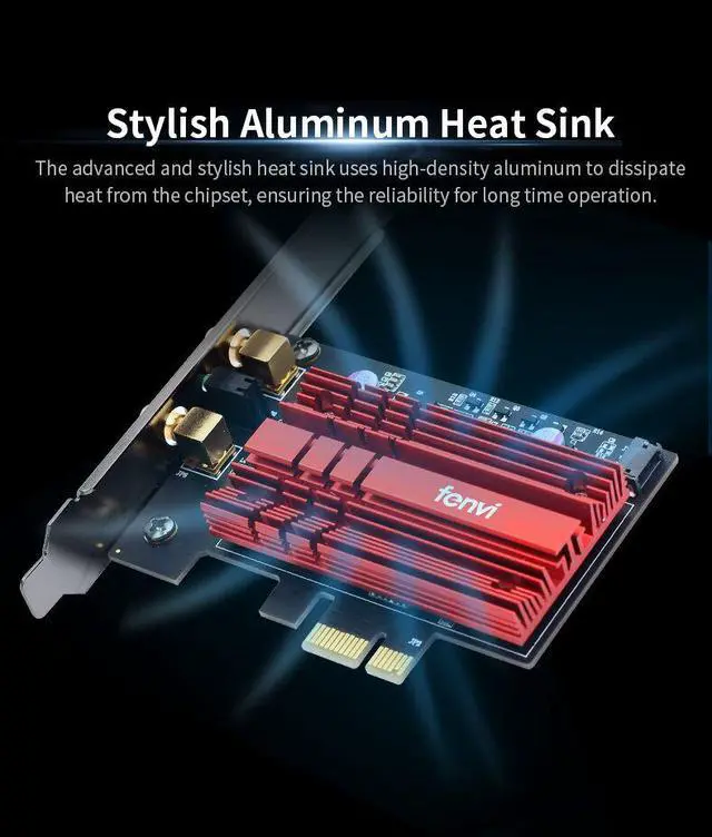 Alt view image 3 of 5 - Weastlinks AXE3000 Wi-Fi 6E AX210 Bluetooth 5.3 Wireless 5374Mbps 2.4G/5GHz/6G WiFi 802.11AX/AC PCIExpress Network Card Adapter PC