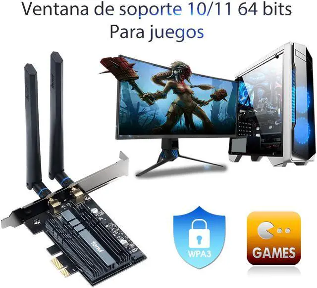 Alt view image 3 of 7 - Weastlinks WIFI 6E 5374Mbps Intel AX210 PCIe Wireless WiFi Adapter 2.4G/5G/6Ghz For Bluetooth 5.3 Wi-Fi 6 Card Desktop PC Support Win 10/11