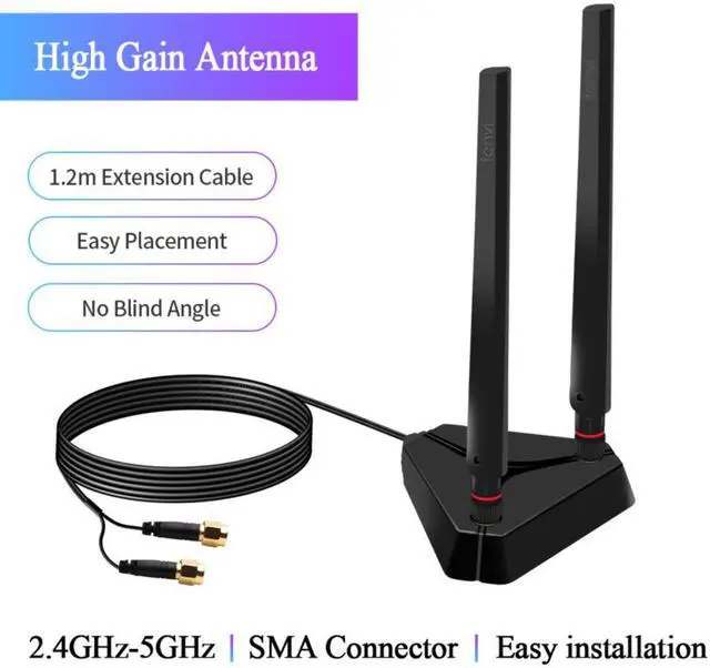 Main image of Weastlinks External Antennas Set High Gain 2.4G/5Ghz Dual Band 6Dbi Antennas For Intel AX210 AX200 9260NGW WiFi Card Desktop PCIe Adapter