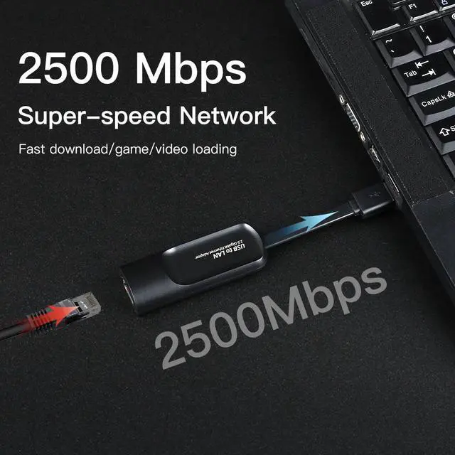 Alt view image 3 of 7 - Weastlinks 2500Mbps Ethernet USB3.0 to RJ45 2.5G Type C to RJ 45 Wired Adapter Lan Network USB HUB For Win10/8/7/11 MacBook iPad Laptop PC