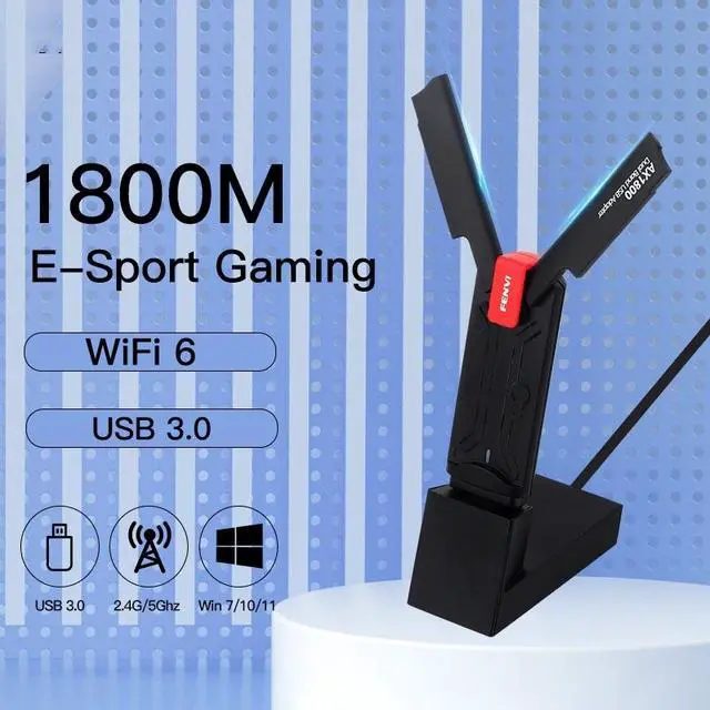 Alt view image 2 of 7 - Weastlinks WiFi 6 USB Adapter 1800Mbps 2.4G/5GHz Dual Band 802.11AX Wireless Wi-Fi Dongle Network Card USB 3.0 WiFi Adapter For Windows 7/10/11