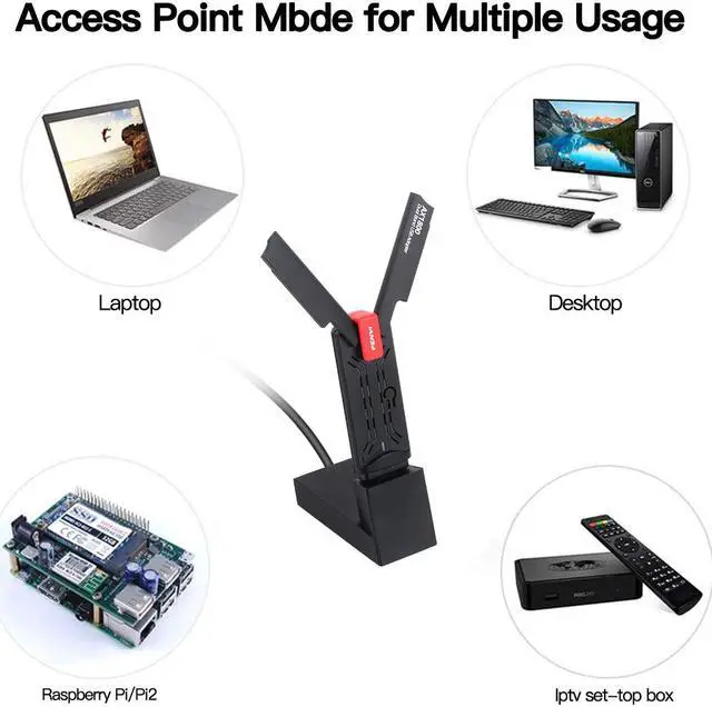 Alt view image 5 of 7 - Weastlinks WiFi 6 USB Adapter 1800Mbps 2.4G/5GHz Dual Band 802.11AX Wireless Wi-Fi Dongle Network Card USB 3.0 WiFi Adapter For Windows 7/10/11