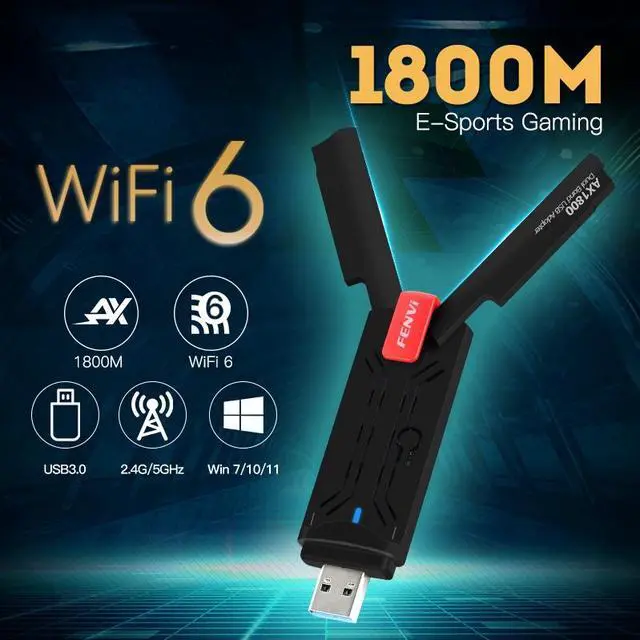 Main image of Weastlinks WiFi 6 USB Adapter 1800Mbps 2.4G/5GHz Dual Band 802.11AX Wireless Wi-Fi Dongle Network Card USB 3.0 WiFi Adapter For Windows 7/10/11