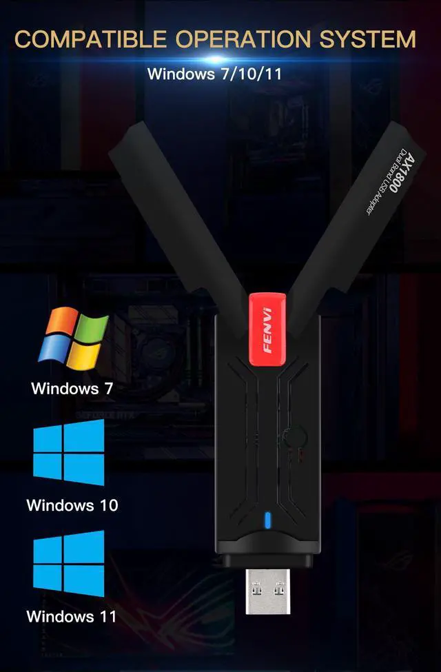 Alt view image 6 of 7 - Weastlinks WiFi 6 USB Adapter 1800Mbps 2.4G/5GHz Dual Band 802.11AX Wireless Wi-Fi Dongle Network Card USB 3.0 WiFi Adapter For Windows 7/10/11