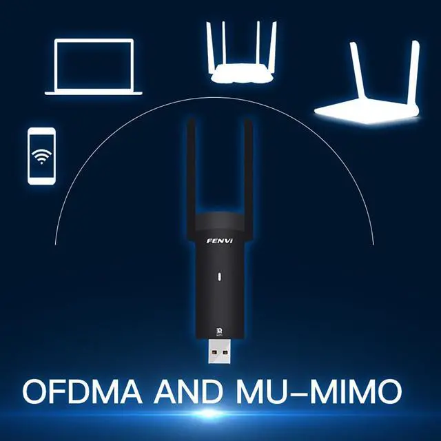 Alt view image 5 of 5 - Weastlinks 1800Mbps WiFi 6 USB Adapter Wireless Network Card USB 3.0 WiFi6 Dongle USB LAN Ethernet Dual Band 2.4G/5.8G For PC Laptop Win 10