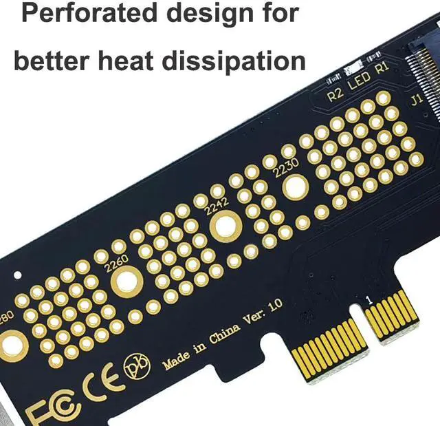 Alt view image 4 of 7 - Weastlinks M.2 NVME SSD to PCIe 4.0 Adapter Card 64Gbps M-Key PCIe4.0 X1 X4 For Desktop PC PCI-E GEN4 Full Speed