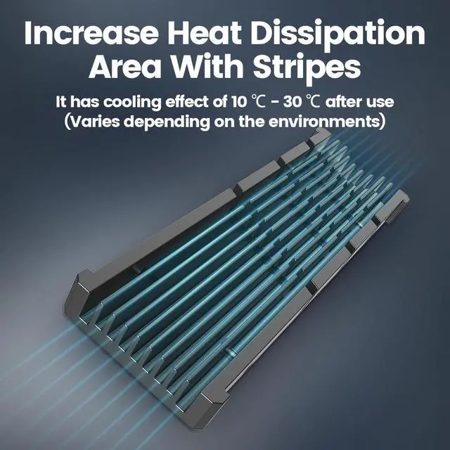 Alt view image 2 of 7 - Weastlinks Cooler II 2280 SSD Heatsink M.2 NVME Radiator Magnesium Aluminum Alloy PC Efficient Radiator with Thermal Silicone pad