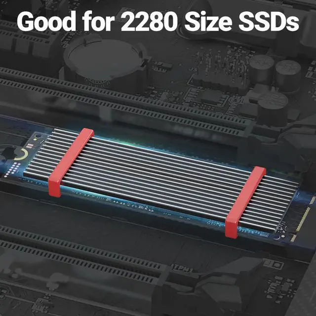 Alt view image 3 of 7 - Weastkinks M.2 SSD Heatsink, Aluminum PS5 Radiator Solid State Drives Cooler Silicone Thermal Pad For NVME NGFF M2 2280 PCI-E SSD