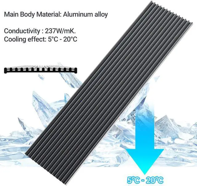 Alt view image 2 of 7 - Weastkinks M.2 SSD Heatsink, Aluminum PS5 Radiator Solid State Drives Cooler Silicone Thermal Pad For NVME NGFF M2 2280 PCI-E SSD