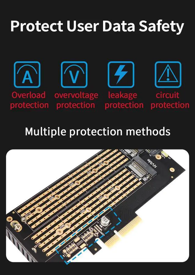 Alt view image 6 of 7 - Weastlinks SK6 M.2 Dual M.2 PCIE 4.0 Adapter for NVMe / NGFF SSD, NVME (m Key) and SATA (b Key) SSD to PCIe x4 X8 X16 Slot