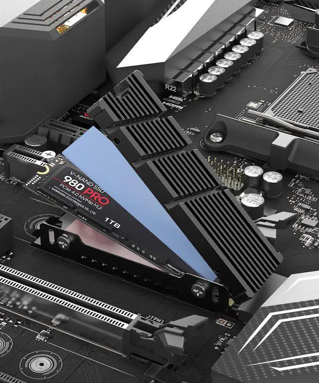 Alt view image 6 of 7 - Weastlinks Cooler II 2280 SSD Heatsink M.2 NVME Radiator Magnesium Aluminum Alloy PC Efficient Radiator with Thermal Silicone pad